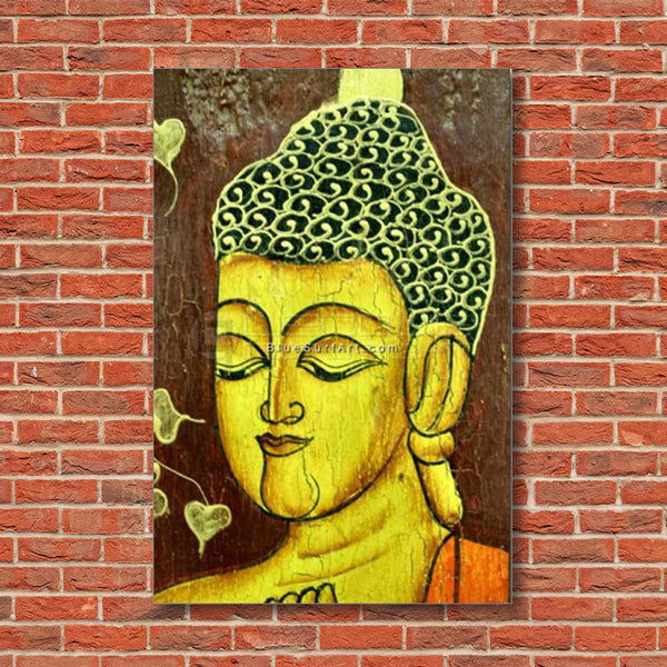 Moksha Buddha Painting - red bricks wall