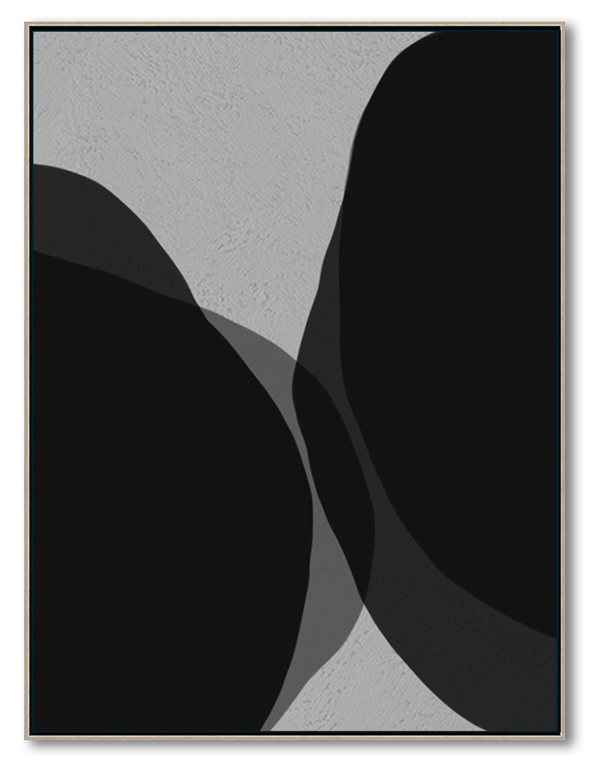 Modern Abstract Wall Art, Original Oil Painting, Geometry Black and White Living Room Wall Art Decor no. 103