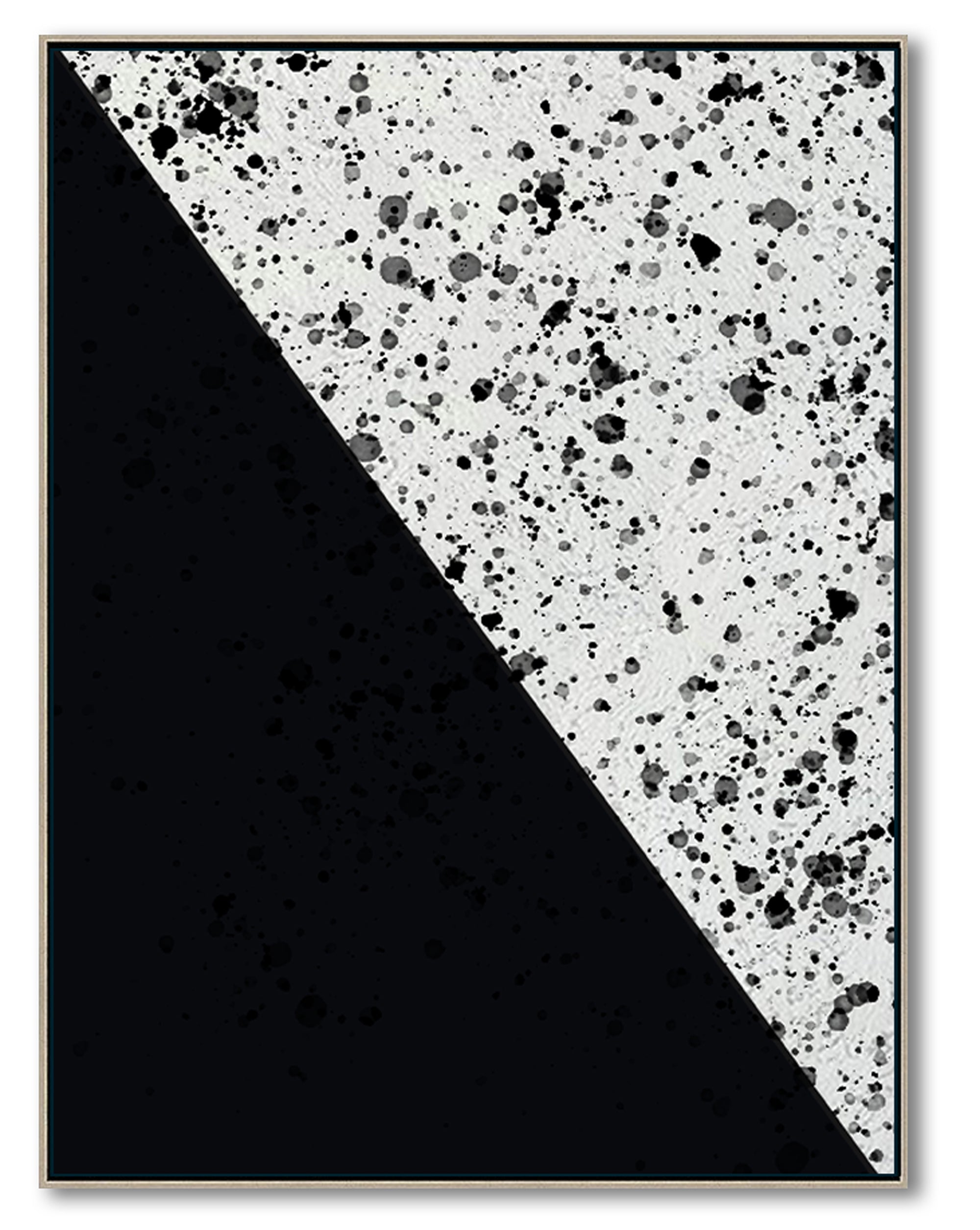 Modern Abstract Wall Art, Original Oil Painting, Geometry Black and White Living Room Wall Art Decor no. 104