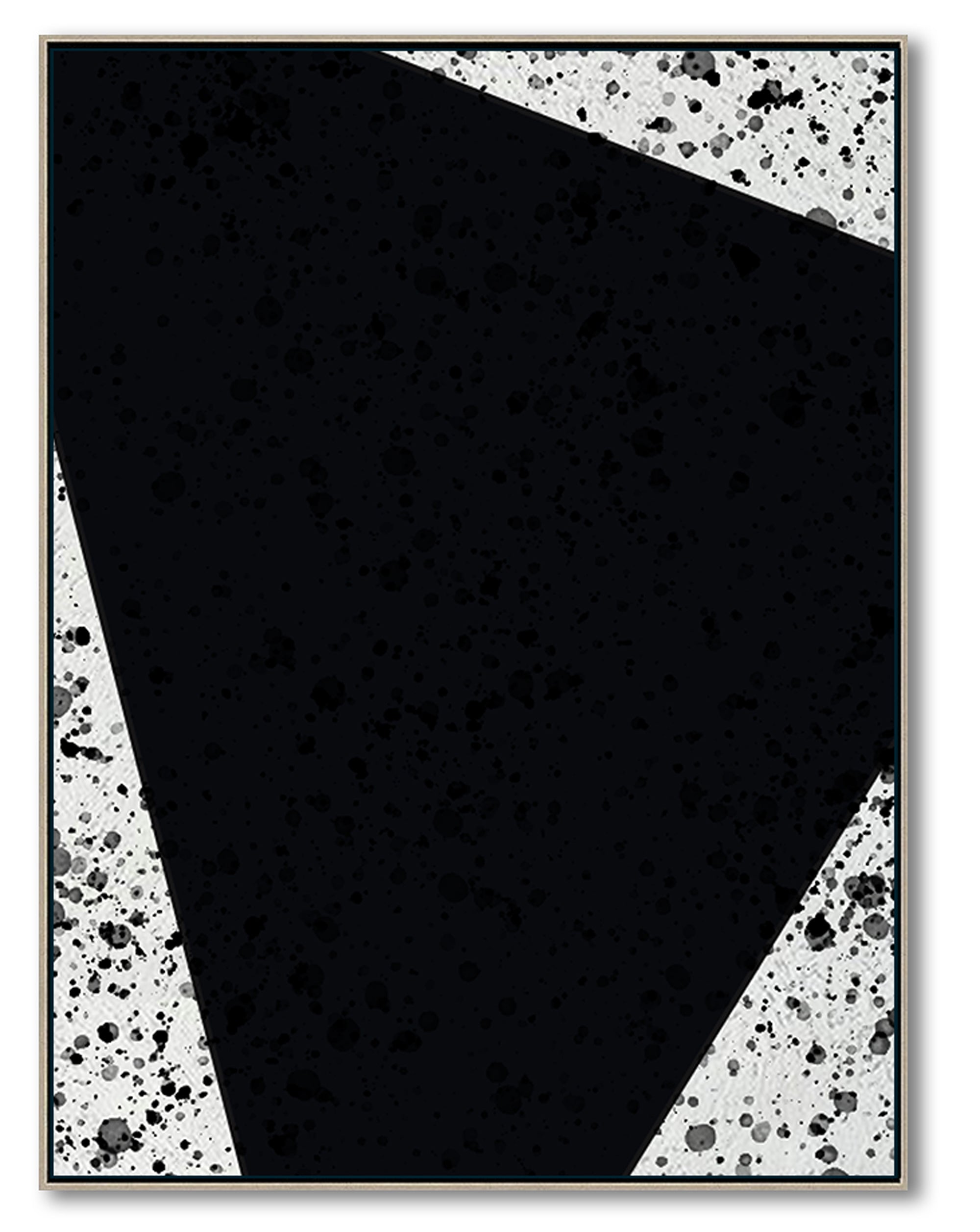Modern Abstract Wall Art, Original Oil Painting, Geometry Black and White Living Room Wall Art Decor no. 105