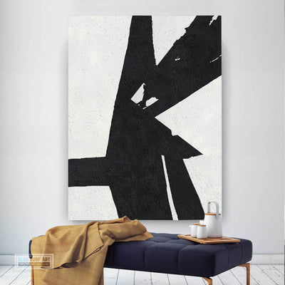 Copy of Large Abstract Painting, Black and White Minimal Portrait Canvas Art Painting 1