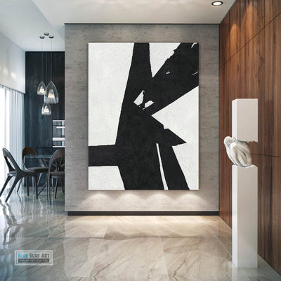 Copy of Large Abstract Painting, Black and White Minimal Portrait Canvas Art Painting 4