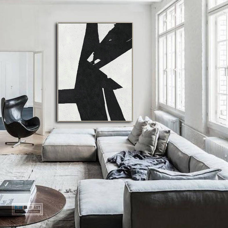 Copy of Large Abstract Painting, Black and White Minimal Portrait Canvas Art Painting 3