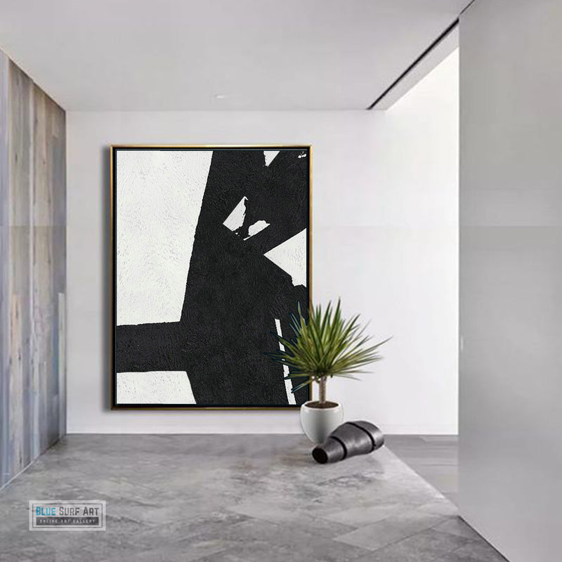 Copy of Large Abstract Painting, Black and White Minimal Portrait Canvas Art Painting 6