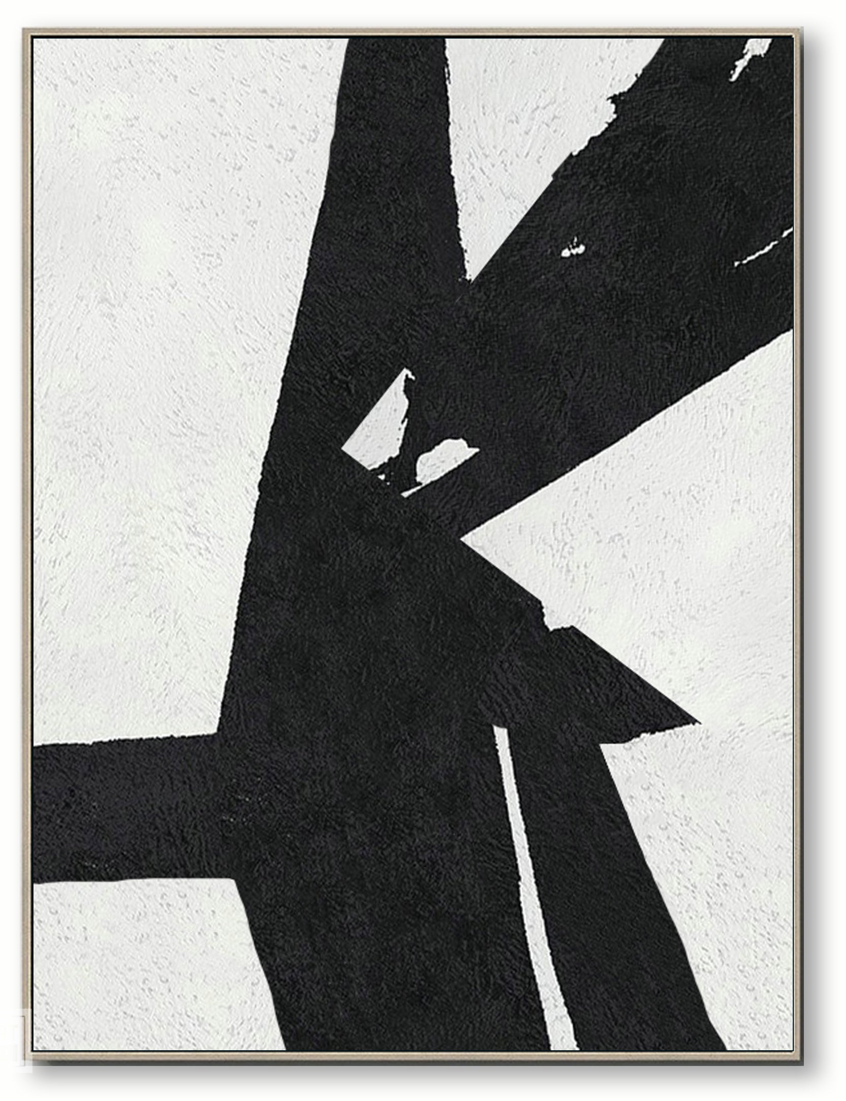 Copy of Large Abstract Painting, Black and White Minimal Portrait Canvas Art Painting