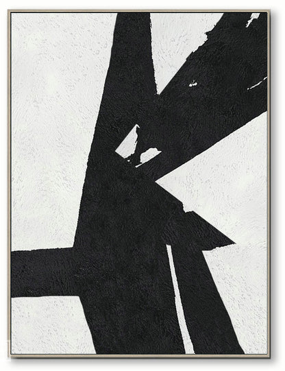 Copy of Large Abstract Painting, Black and White Minimal Portrait Canvas Art Painting