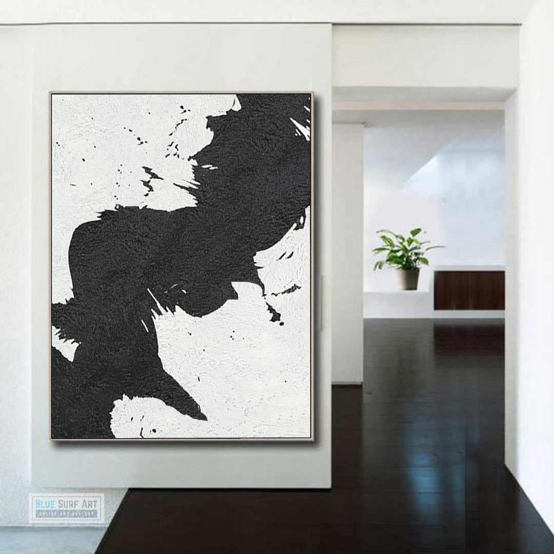 Large Abstract Painting, Black and White Minimal Portrait Canvas Art Painting, Portrait Canvas Art 4