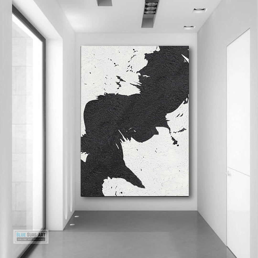 Large Abstract Painting, Black and White Minimal Portrait Canvas Art Painting, Portrait Canvas Art 6