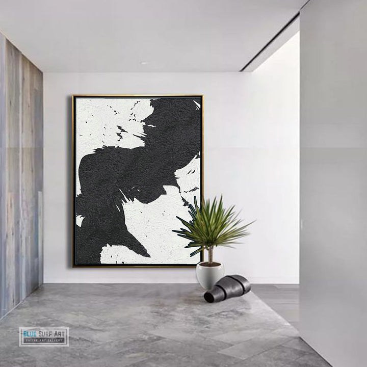 Large Abstract Painting, Black and White Minimal Portrait Canvas Art Painting, Portrait Canvas Art 5