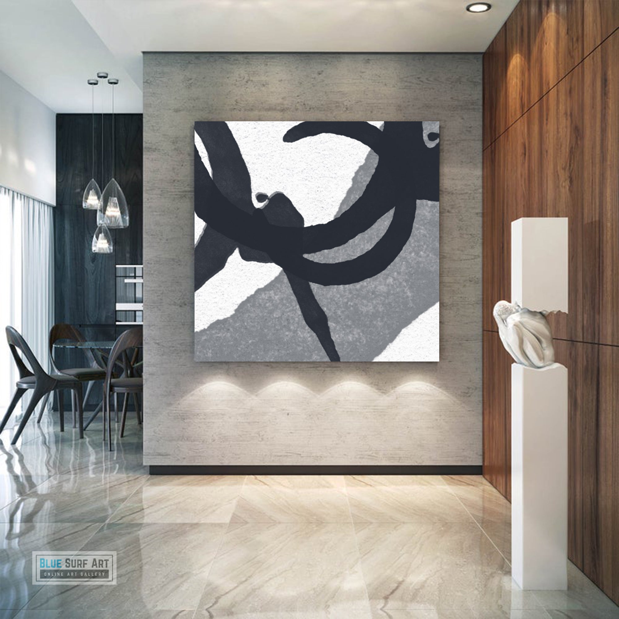 Contemporary Abstract Painting, Minimalist Square Canvas Art, Modern Abstract Oil Art Painting 6