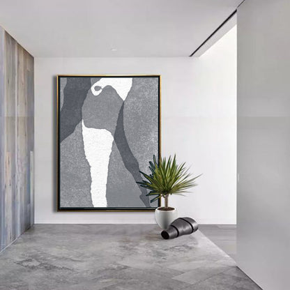 Large Abstract Painting Black & White Original Oil Painting on Canvas