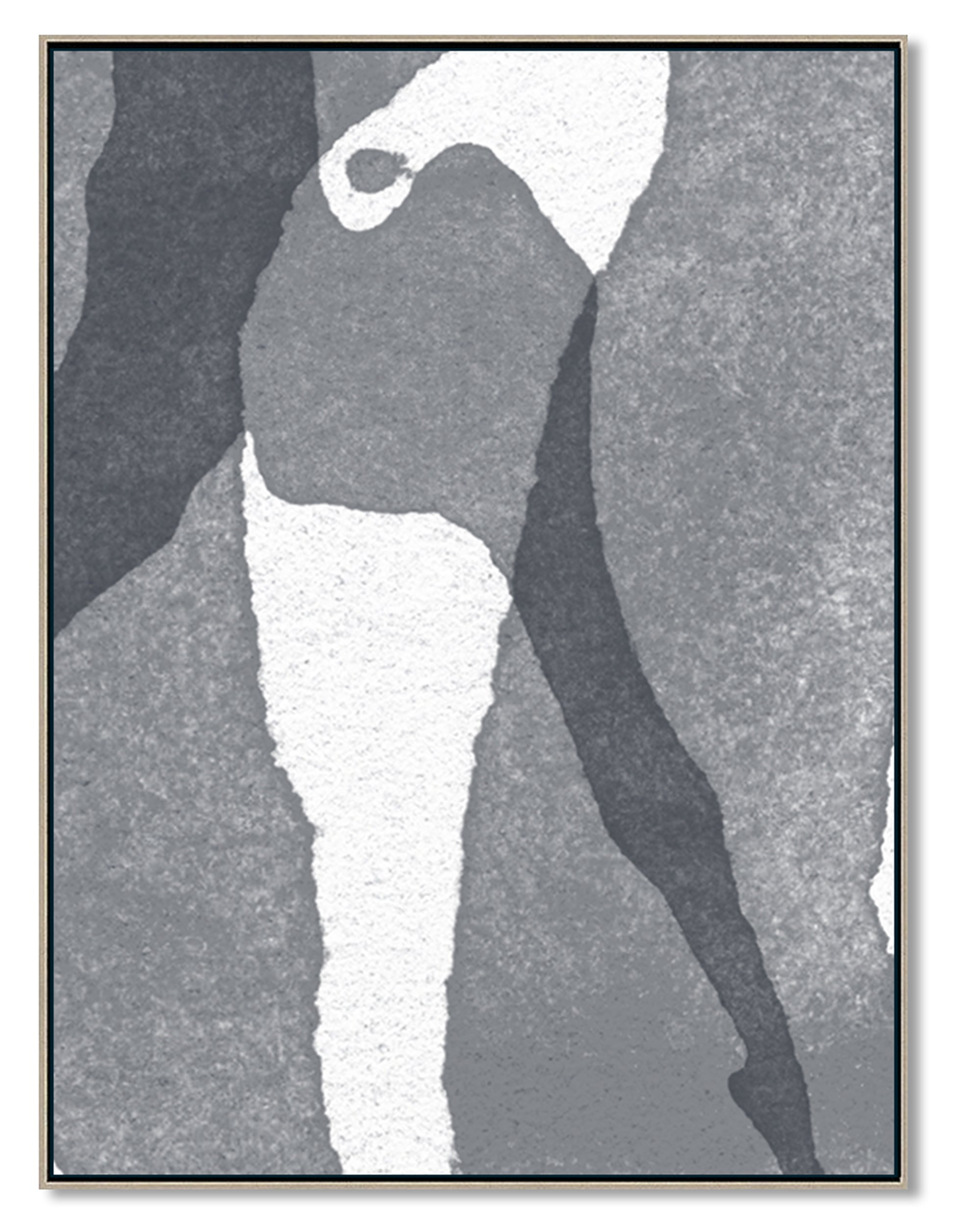 Large Abstract Painting Black & White Original Oil Painting on Canvas