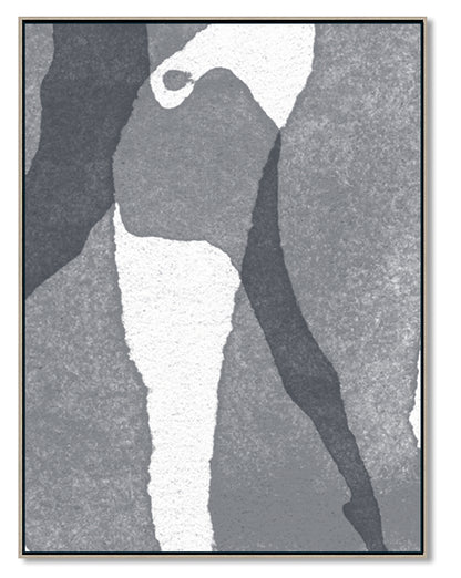 Large Abstract Painting Black & White Original Oil Painting on Canvas