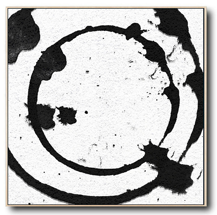 Contemporary Abstract Wall Art, Large Black and White Abstract Canvas Art Painting no.S18