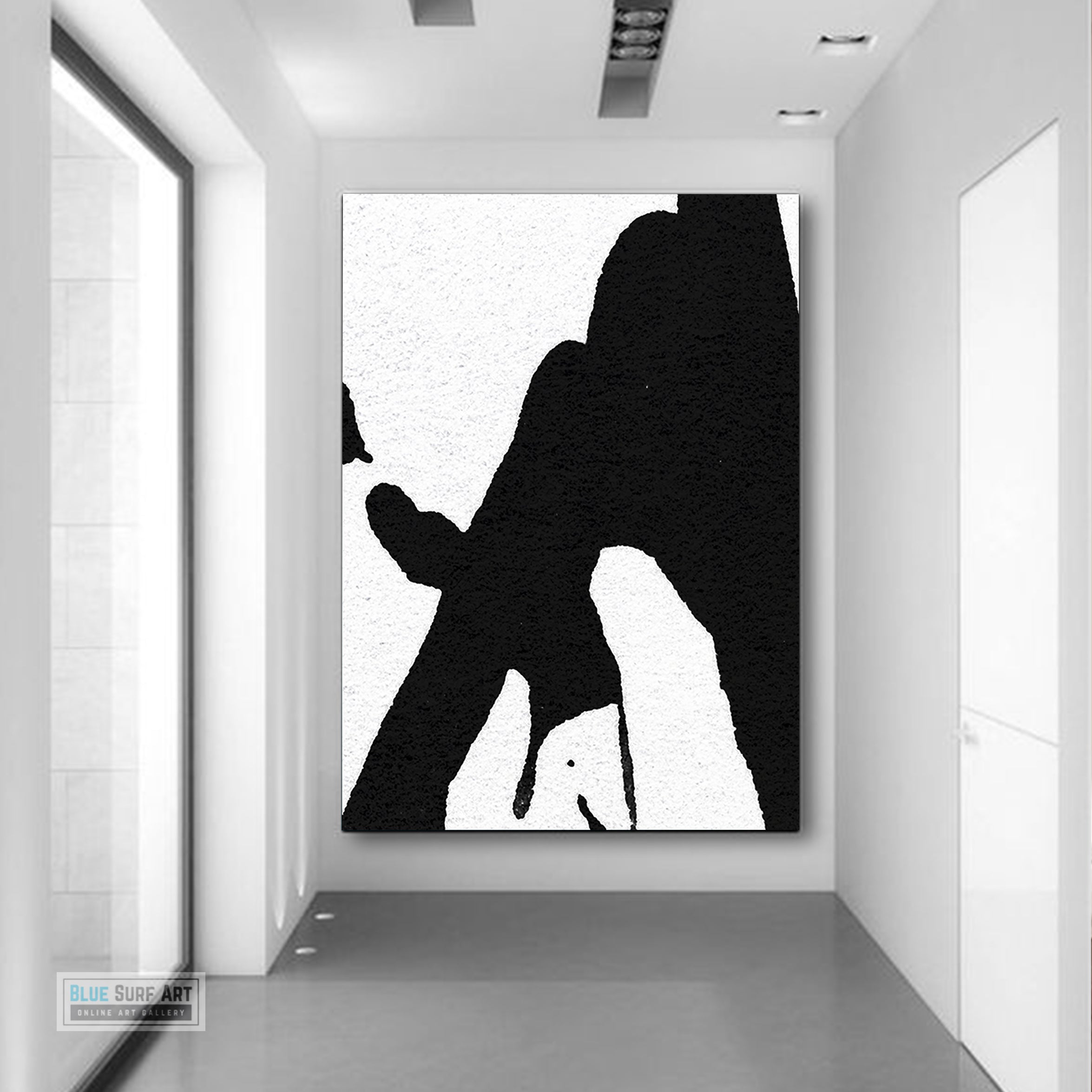 Abstract Canvas Wall Art, Original Oil Painting, Black & White Abstract Wall Art, Contemporary Modern Abstract Art Decor no.19