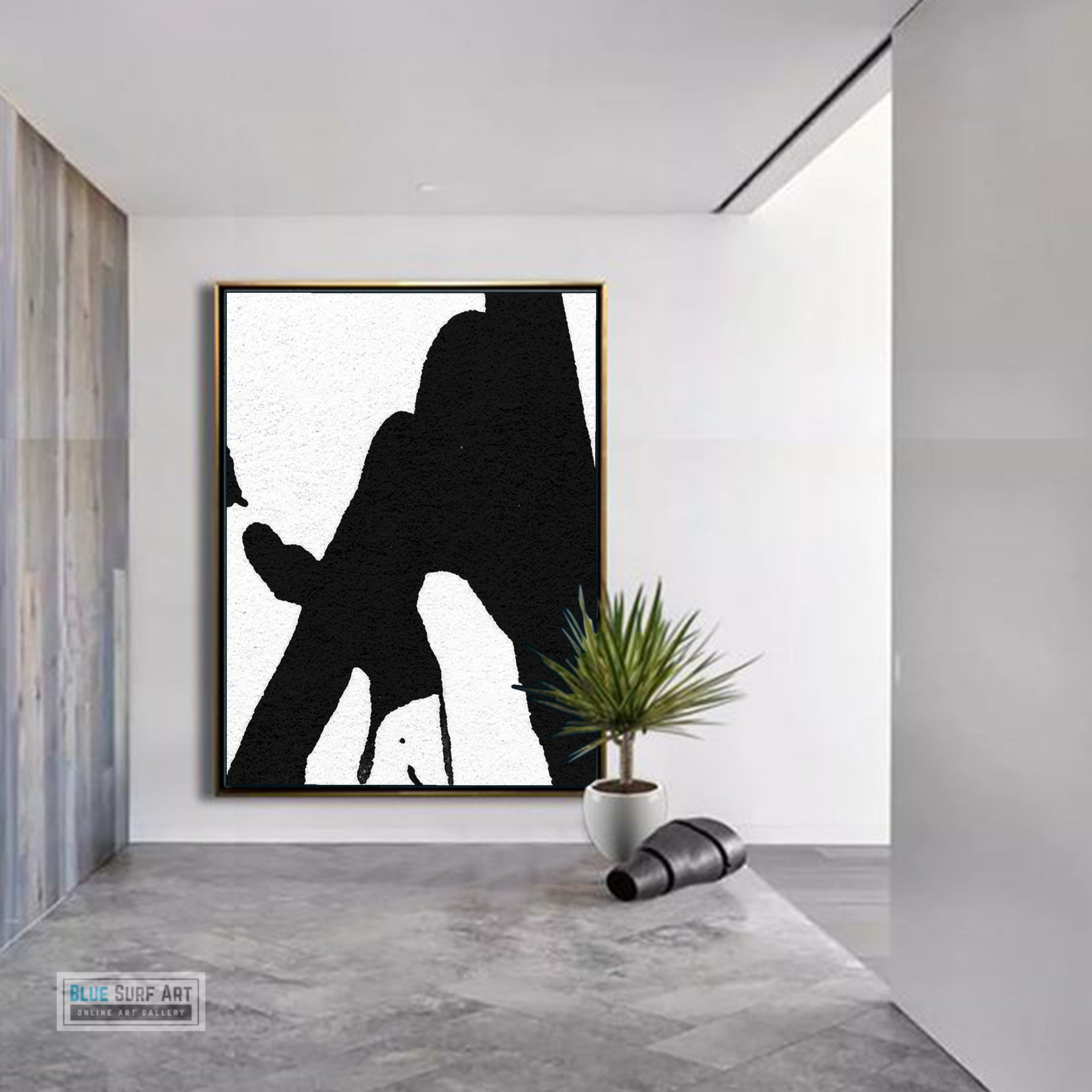 Abstract Canvas Wall Art, Original Oil Painting, Black & White Abstract Wall Art, Contemporary Modern Abstract Art Decor no.19