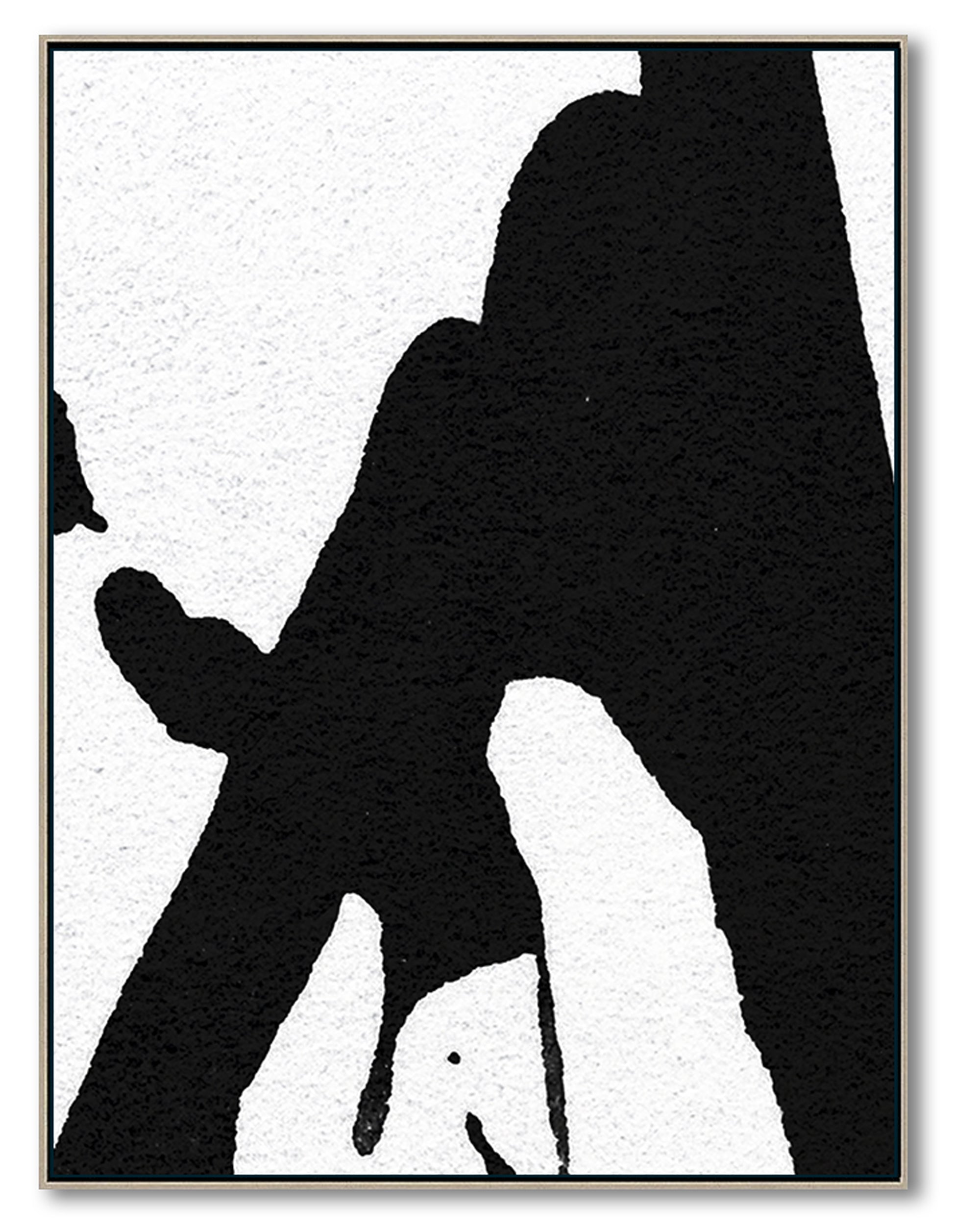 Abstract Canvas Wall Art, Original Oil Painting, Black & White Abstract Wall Art, Contemporary Modern Abstract Art Decor no.19
