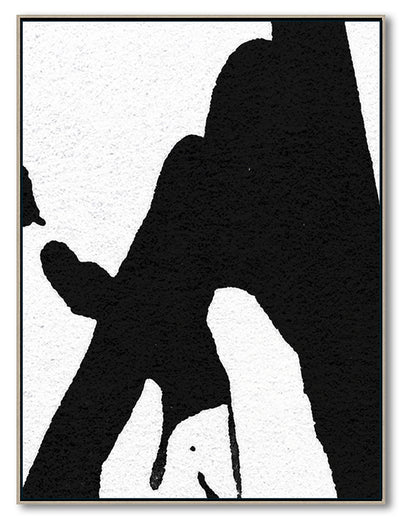 Abstract Canvas Wall Art, Original Oil Painting, Black & White Abstract Wall Art, Contemporary Modern Abstract Art Decor no.19