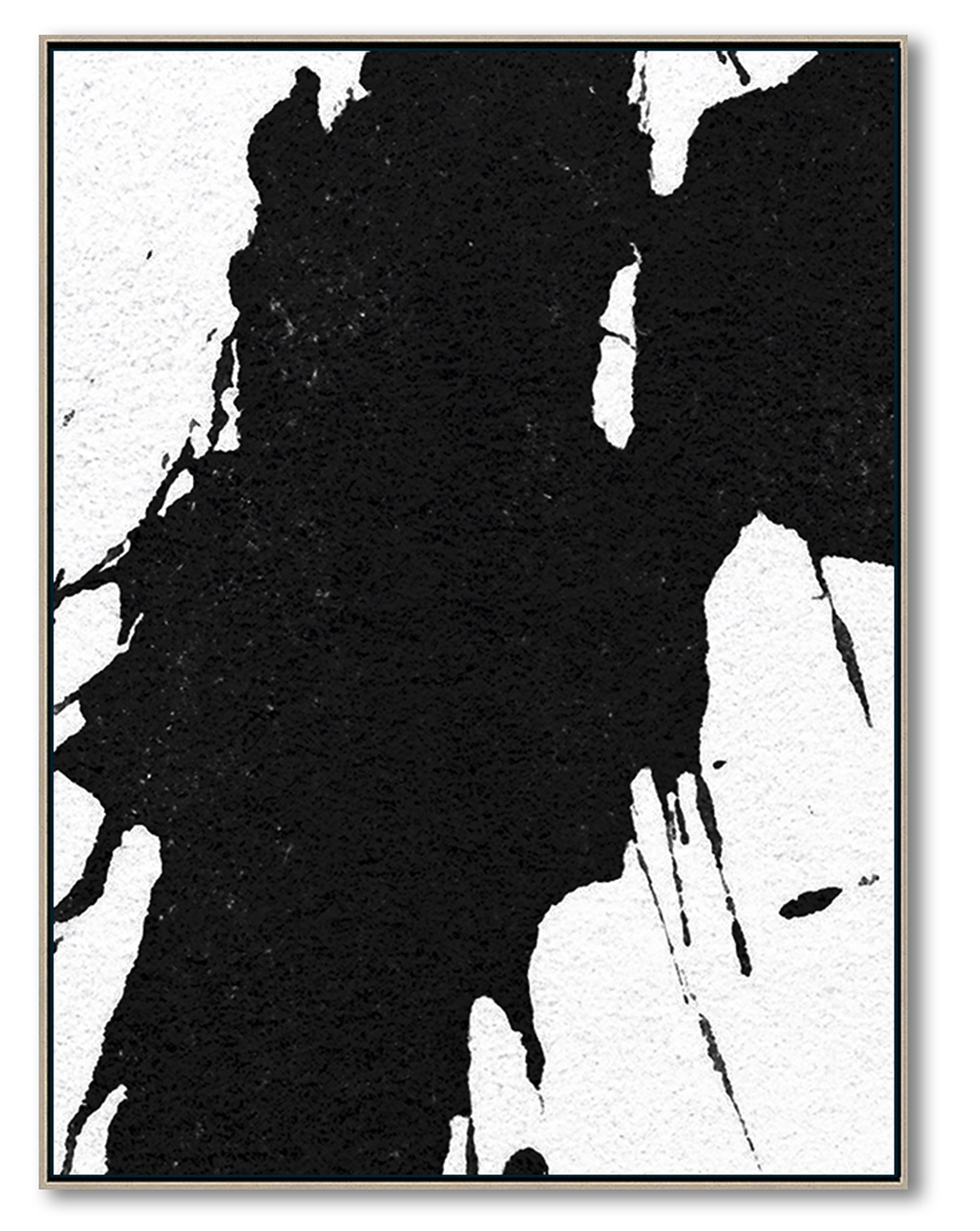 Oversized Black and White Abstract Canvas Wall Art, Original Oil Painting, Contemporary Modern Abstract Art Decor no.21
