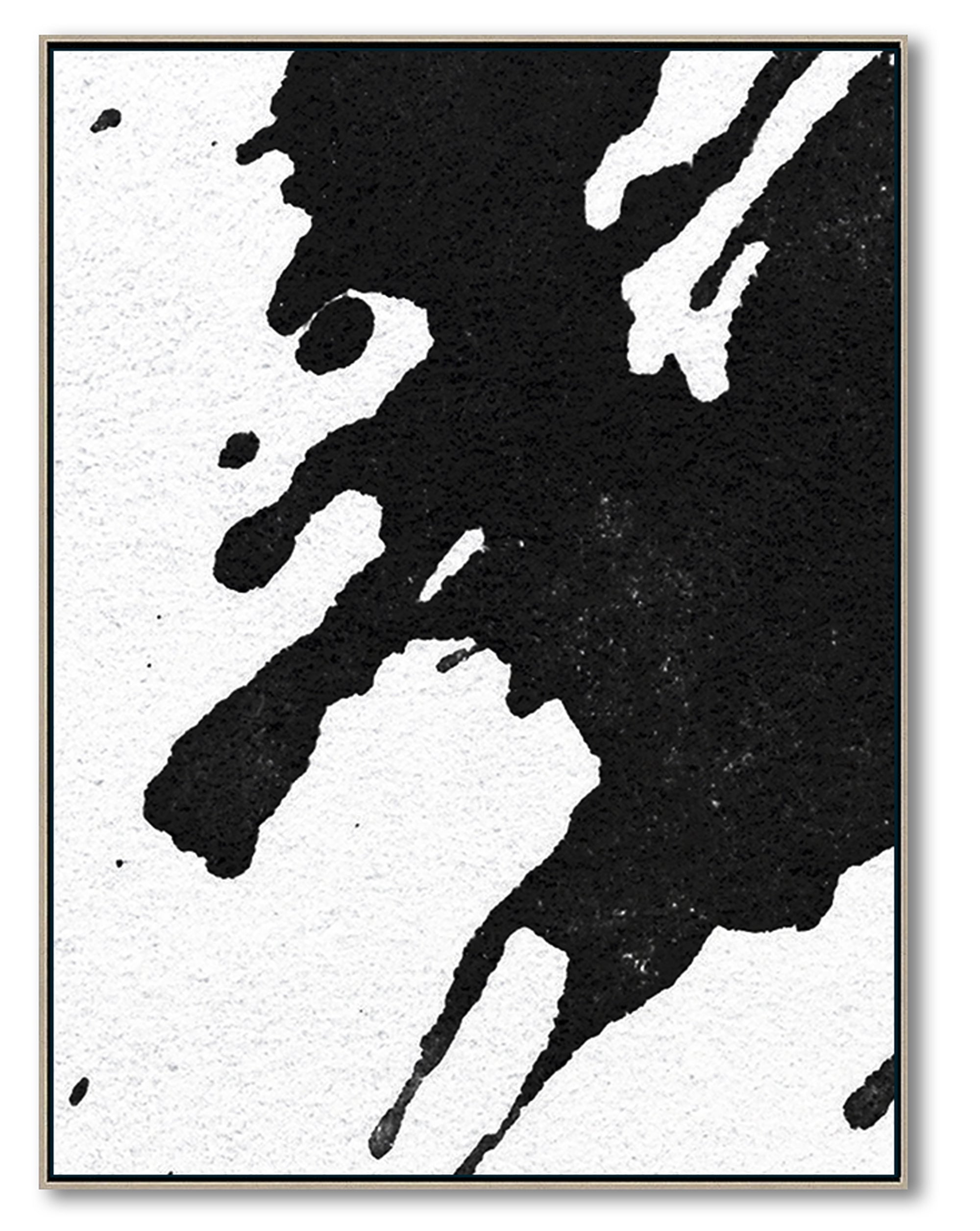 Modern Black and White Abstract Canvas Wall Art, Original Oil Painting, Living Room Wall Art DecorDecor no. 22