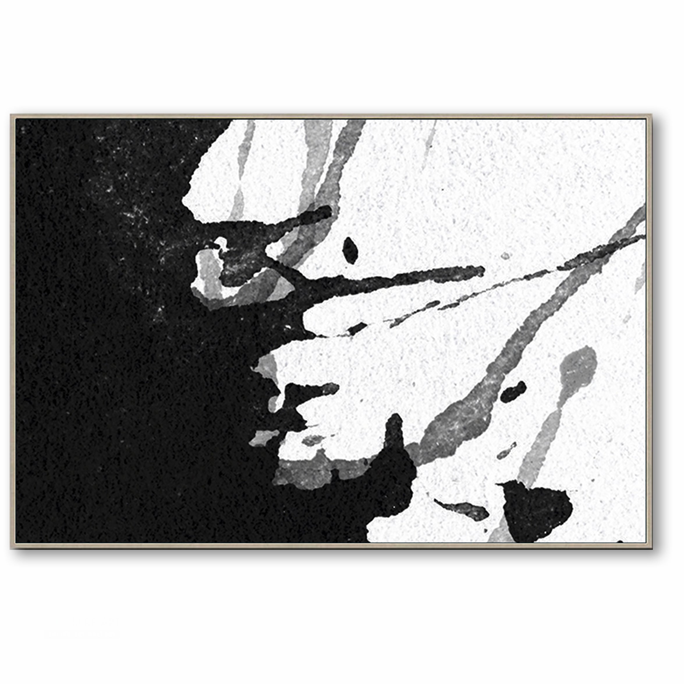 Modern Black and White Abstract Canvas Wall Art, Original Oil Painting, Living Room Wall Art Decor no. 24