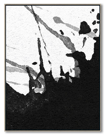 Modern Black and White Abstract Canvas Wall Art, Original Oil Painting, Living Room Wall Art Decor no. 24