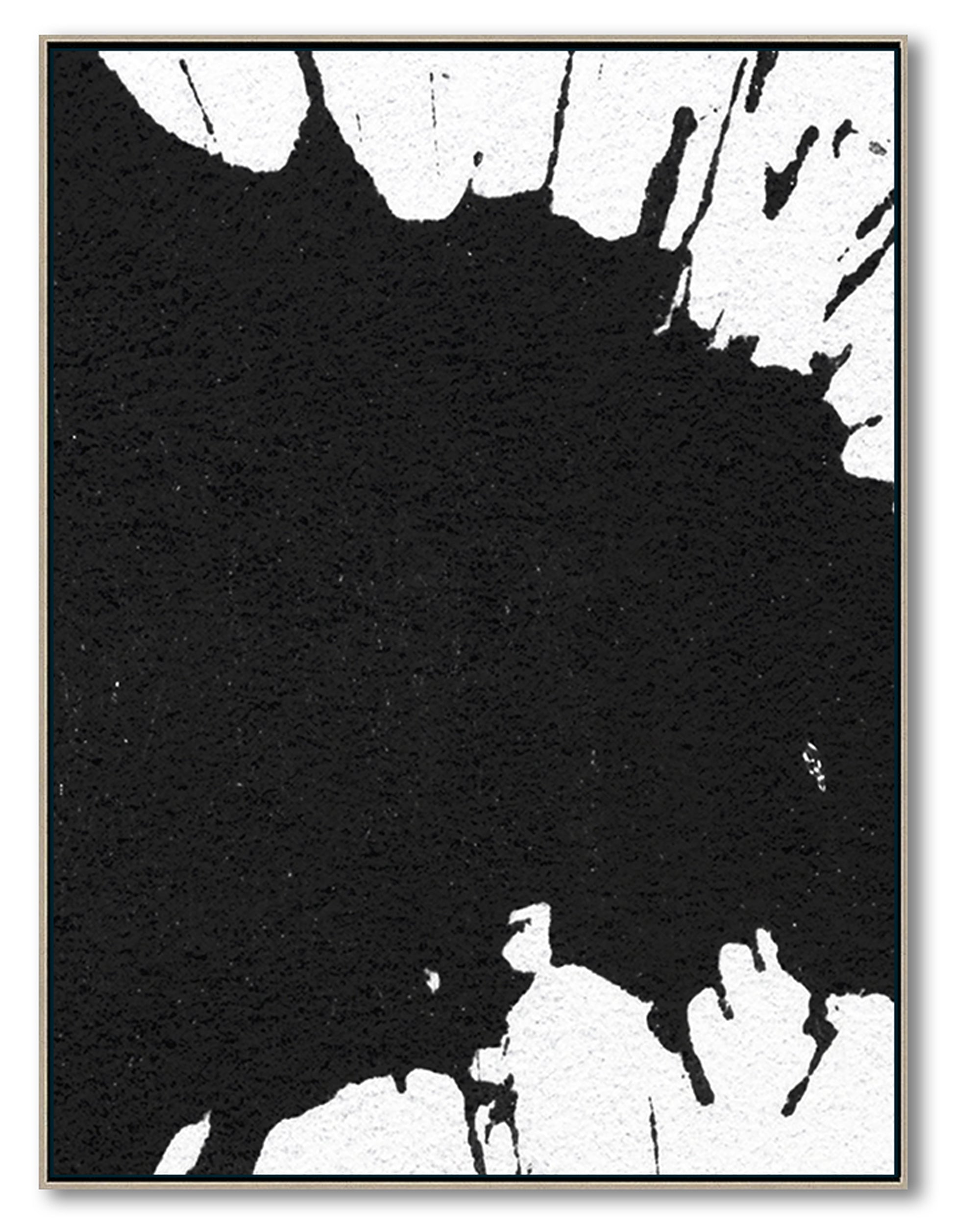Large Modern Black and White Abstract Canvas Wall Art, Original Oil Painting, Living Room Wall Art Decor no. 25