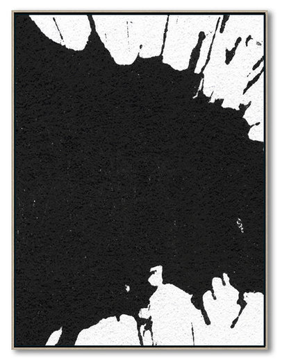 Large Modern Black and White Abstract Canvas Wall Art, Original Oil Painting, Living Room Wall Art Decor no. 25
