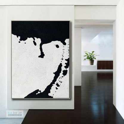 Oversized Black and White Abstract Canvas Wall Art, Original Oil Painting, Living Room Wall Art Decor no. 27