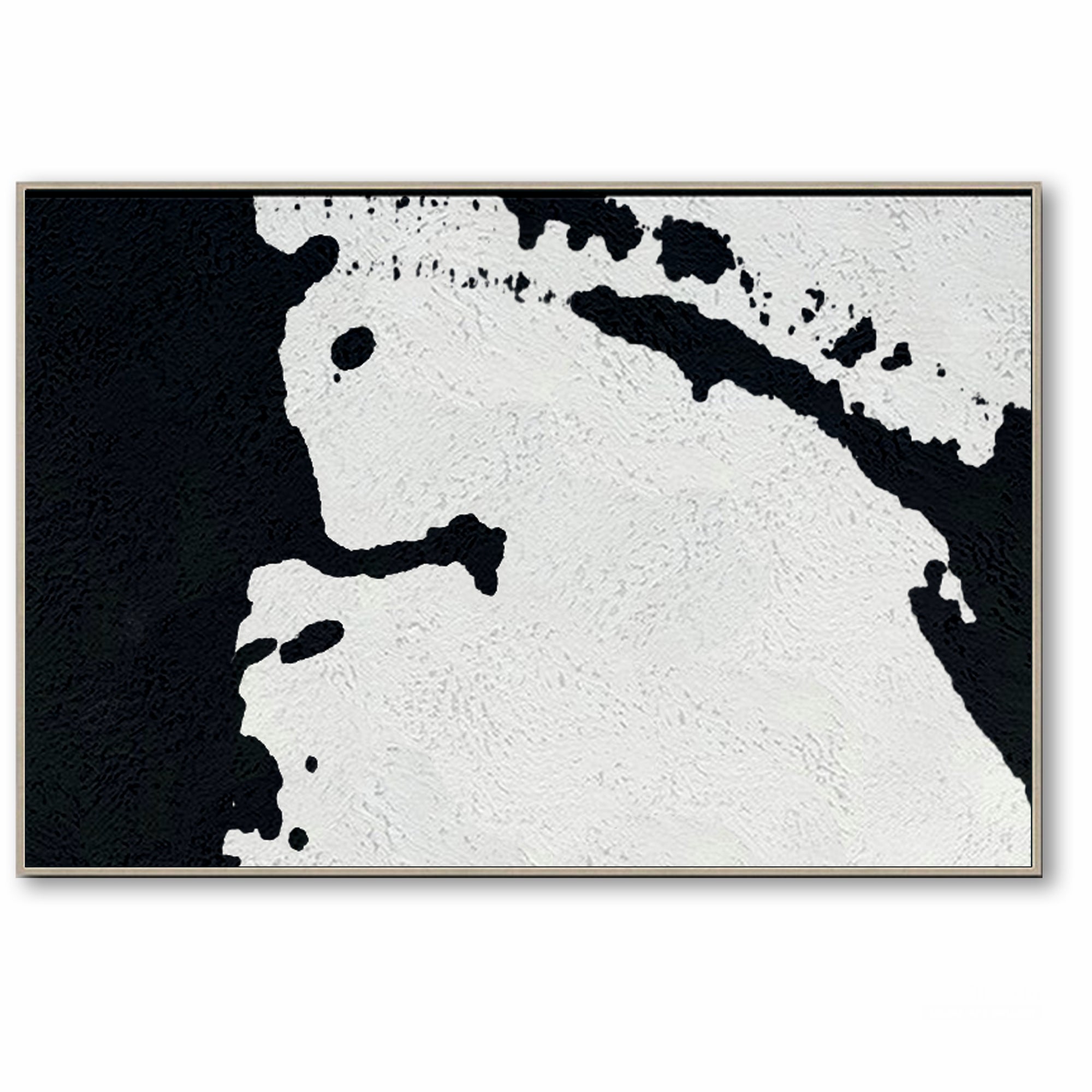 Oversized Black and White Abstract Canvas Wall Art, Original Oil Painting, Living Room Wall Art Decor no. 27