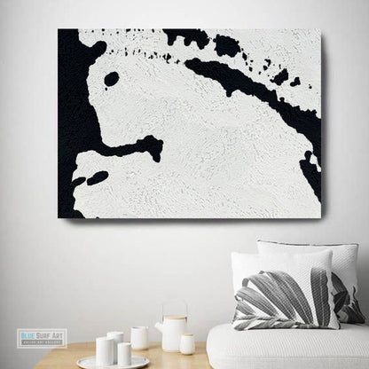 Oversized Black and White Abstract Canvas Wall Art, Original Oil Painting, Living Room Wall Art Decor no. 27