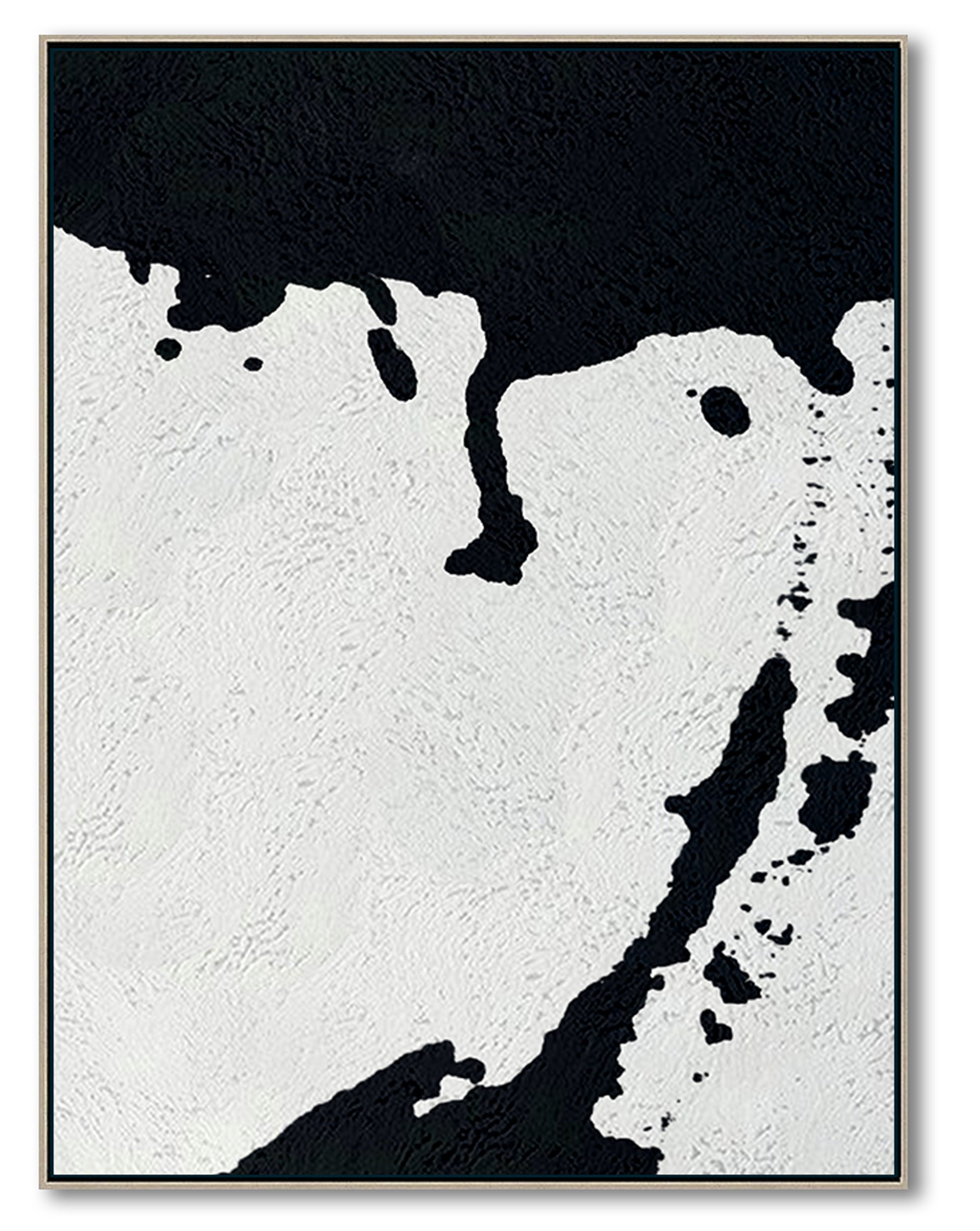 Oversized Black and White Abstract Canvas Wall Art, Original Oil Painting, Living Room Wall Art Decor no. 27