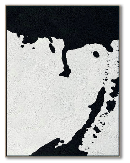 Oversized Black and White Abstract Canvas Wall Art, Original Oil Painting, Living Room Wall Art Decor no. 27
