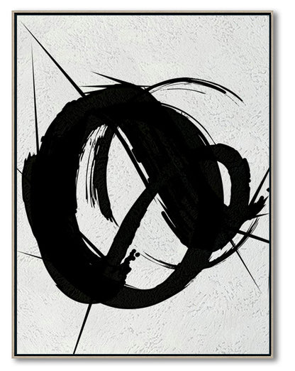 Contemporary Black and White Abstract Canvas Wall Art, Original Oil Painting, Living Room Wall Art Decor no. 29