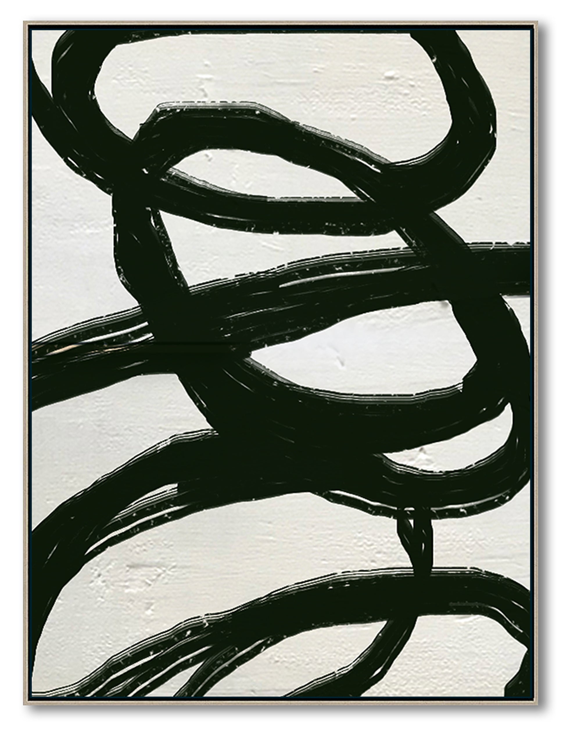Large Modern Black and White Abstract Canvas Wall Art, Original Oil Painting, Living Room Wall Art Decor no. 31