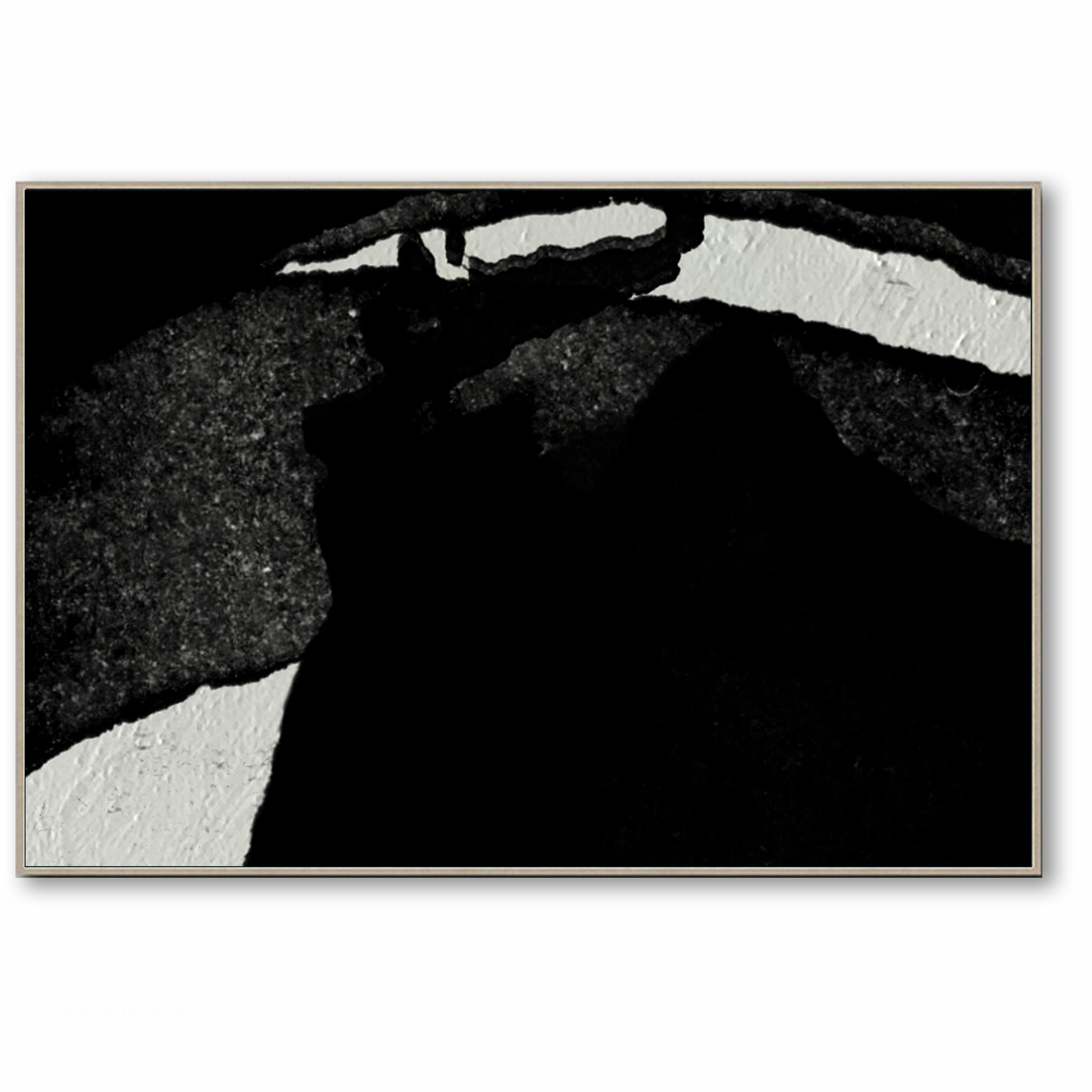 Modern Abstract Canvas Wall Art, Original Oil Painting, Black and White Living Room Wall Art Decor no. 33