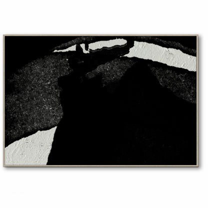 Modern Abstract Canvas Wall Art, Original Oil Painting, Black and White Living Room Wall Art Decor no. 33
