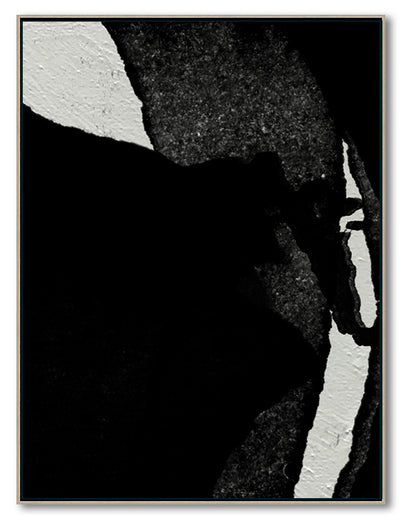 Modern Abstract Canvas Wall Art, Original Oil Painting, Black and White Living Room Wall Art Decor no. 33