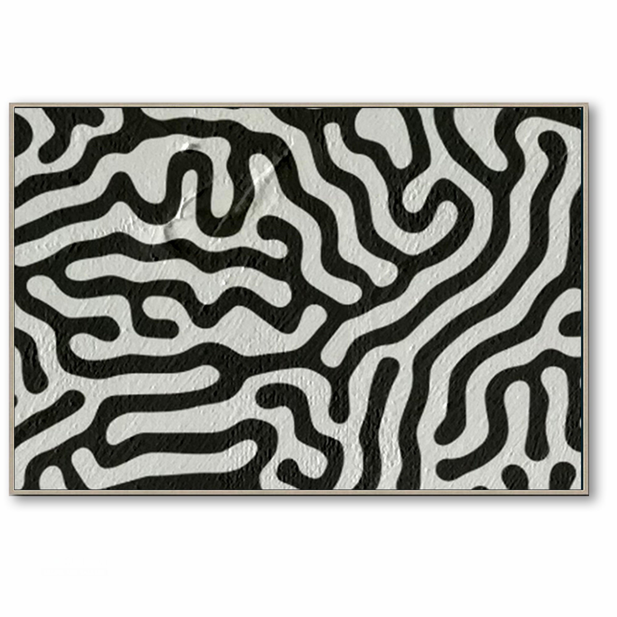 Large Abstract Canvas Wall Art, Original Oil Painting, Black and White Living Room Wall Art Decor no. 35