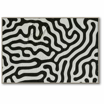 Large Abstract Canvas Wall Art, Original Oil Painting, Black and White Living Room Wall Art Decor no. 35
