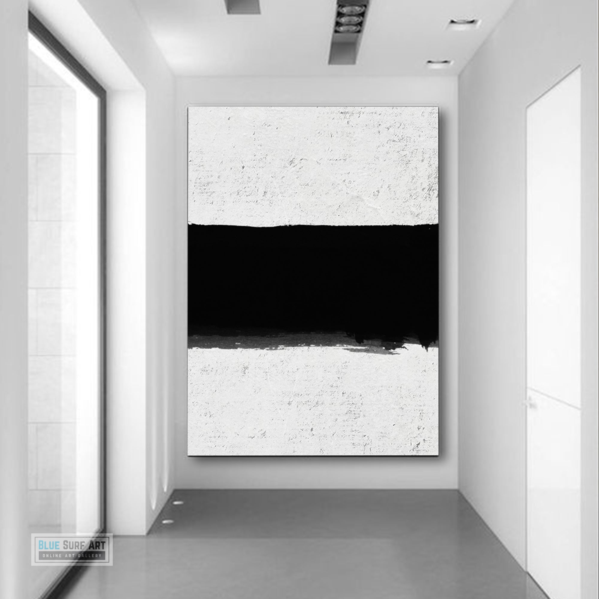 Oversized Minimalist Abstract Canvas Wall Art, Original Oil Painting, Black and White Living Room Wall Art Decor no. 37