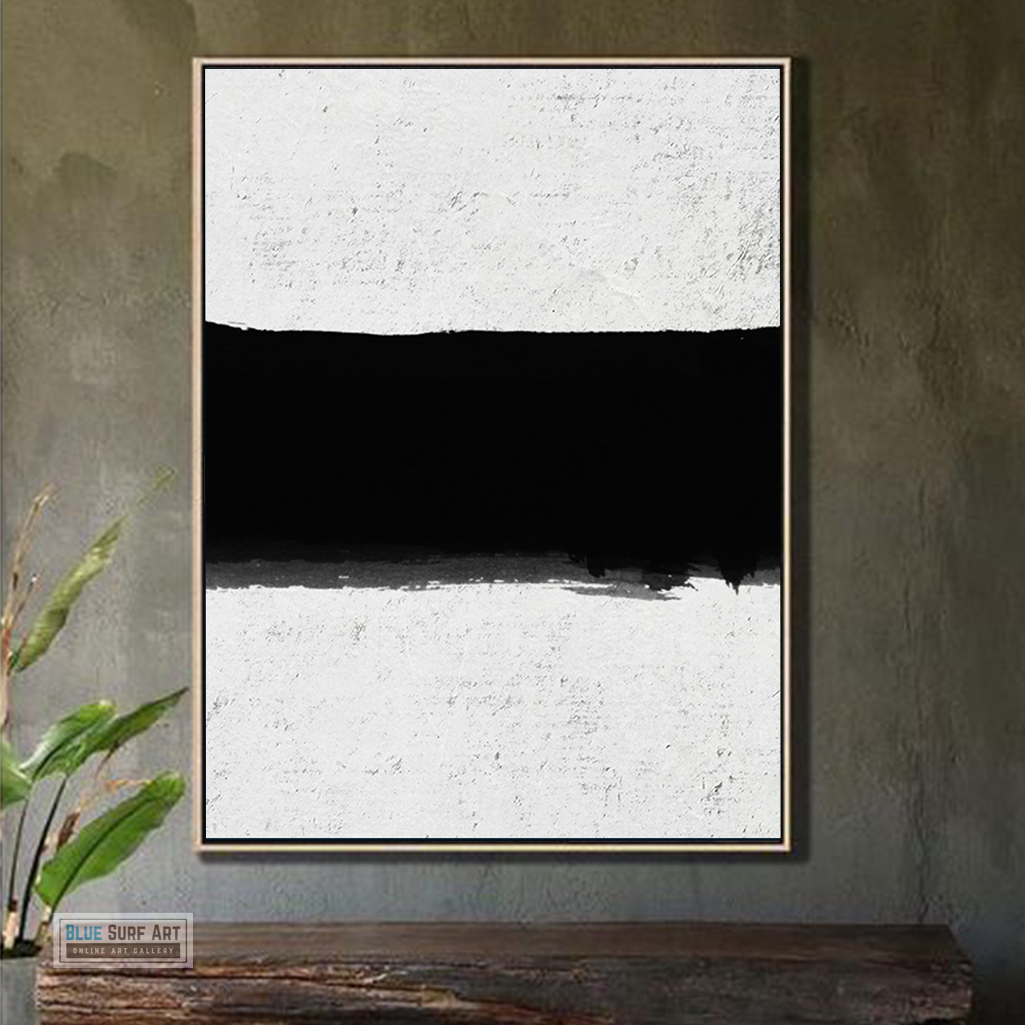 Oversized Minimalist Abstract Canvas Wall Art, Original Oil Painting, Black and White Living Room Wall Art Decor no. 37
