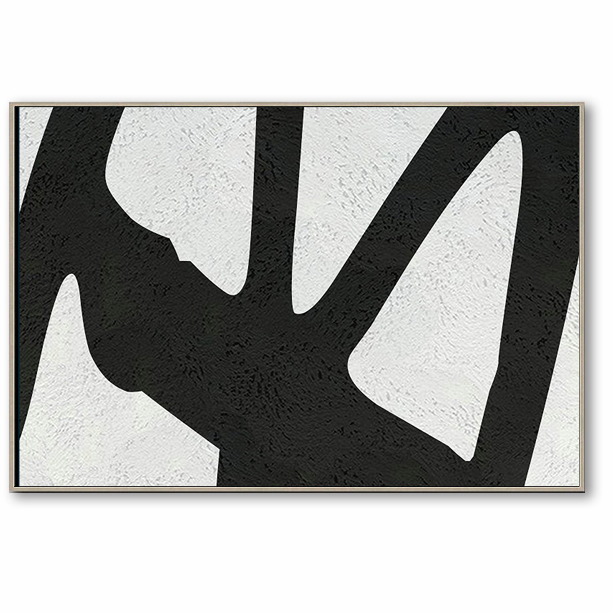 Oversized Abstract Canvas Wall Art, Original Oil Painting, Black and White Living Room Wall Art Decor no. 41