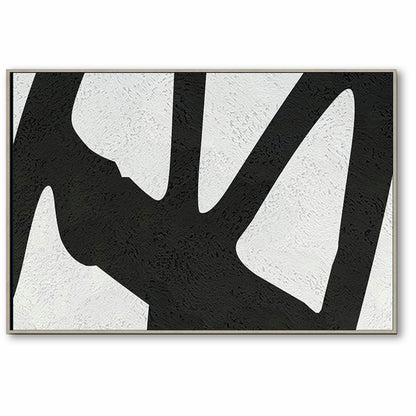 Oversized Abstract Canvas Wall Art, Original Oil Painting, Black and White Living Room Wall Art Decor no. 41