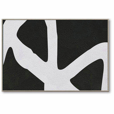Oversized Abstract Canvas Wall Art, Original Oil Painting, Black and White Living Room Wall Art Decor no. 42