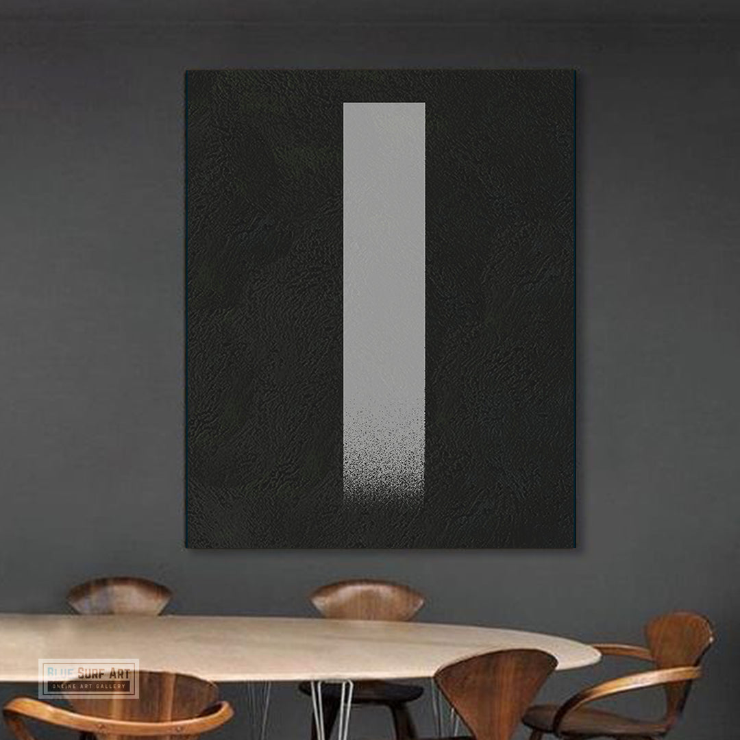 Oversized Abstract Canvas Wall Art, Original Oil Painting, Minimalist Black and White Living Room Wall Art Decor no. 47