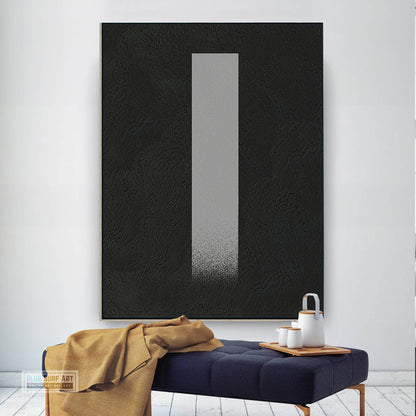 Oversized Abstract Canvas Wall Art, Original Oil Painting, Minimalist Black and White Living Room Wall Art Decor no. 47