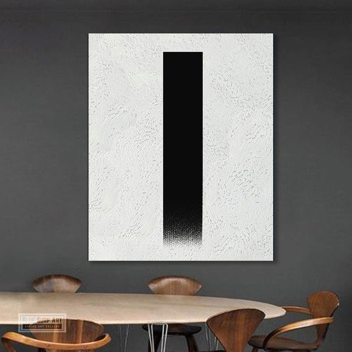 Oversized Abstract Canvas Wall Art, Original Oil Painting, Minimalist Black and White Living Room Wall Art Decor no. 48