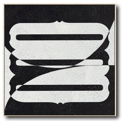 Large Abstract Painting, Oversized Black and White Wall Art Painting no. 083