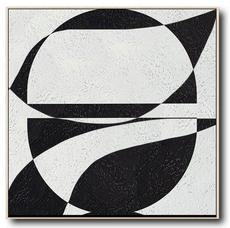 Abstract Painting, Oversized Black and White Wall Art Painting no. 084
